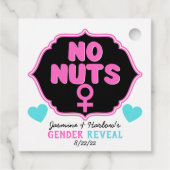 Nuts oder No Nuts Pink|Blue Gender Reveal Geschenkanhänger (Rückseite)