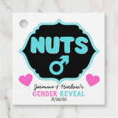 Nuts oder No Nuts Pink|Blue Gender Reveal Geschenkanhänger (Vorderseite)