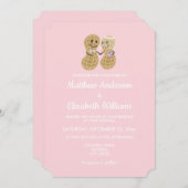 Nuts über die anderen eleganten rosa Hochzeiten Einladung (Vorne/Hinten)