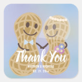 Nuts über einander Elegant Wedding Vielen Dank Quadratischer Aufkleber (Vorderseite)
