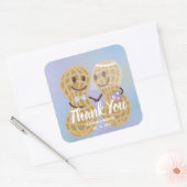 Nuts über einander Elegant Wedding Vielen Dank Quadratischer Aufkleber (Umschlag)