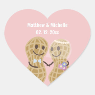 Nuts über einander Elegante rosa Gastgeschenk Hoch Herz-Aufkleber