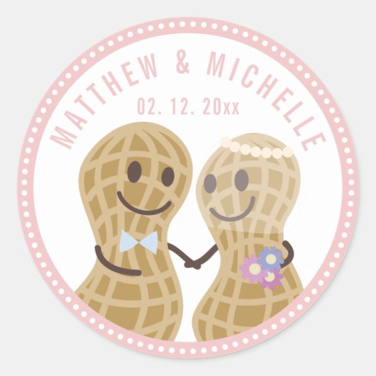 Nuts über einander Niedliche Gastgeschenk Hochzeit Runder Aufkleber (Vorderseite)