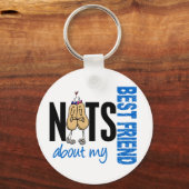 Nuts über meine beste Freundin 1 blau Schlüsselanhänger (Vorderseite)