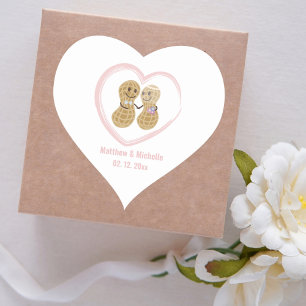 Nuts über Niedliche Hochzeiten Herz-Aufkleber