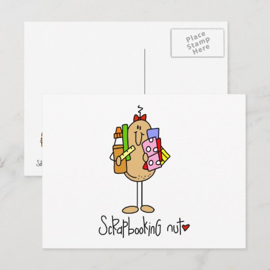 Nuts über Scrapbooking Postkarte (Vorne/Hinten)