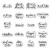 Nuts und Saatgut Pantry Storage JAR Script Labels (Vorderseite)
