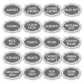 Nuts- und Samenpantry-Speicher-JAR-Labels Aufkleber (Vorderseite)