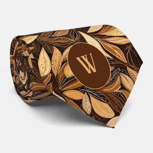 Nutshell Brown Botanical Krawatte (Gerollt)