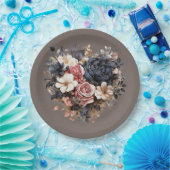 Nutshell Brown Navy Pink White Dusche Pappteller (Party)