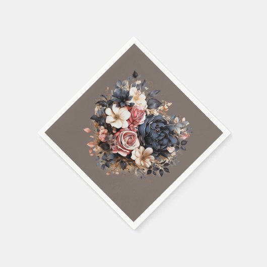 Nutshell Brown Navy White Pink Dusche Serviette (Ecke)