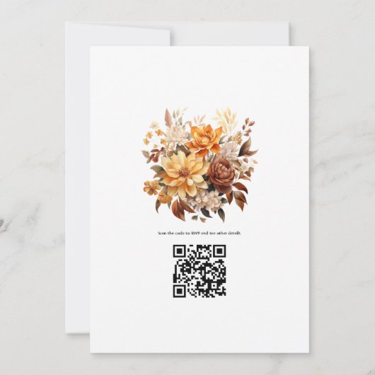 Nutshell Floral Wedding Einladung (Rückseite)