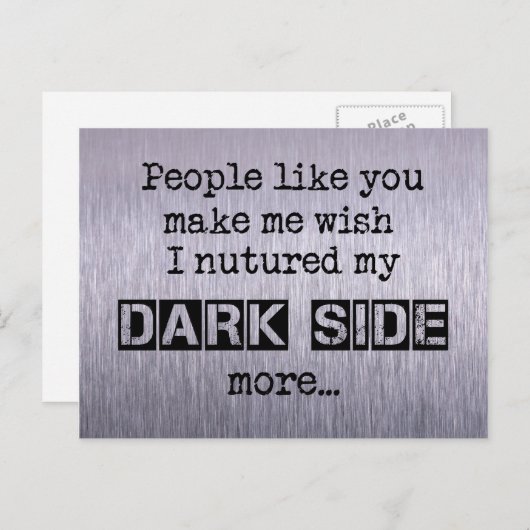 Nutte My Dark Side Rude Postcard Postkarte (Vorne/Hinten)