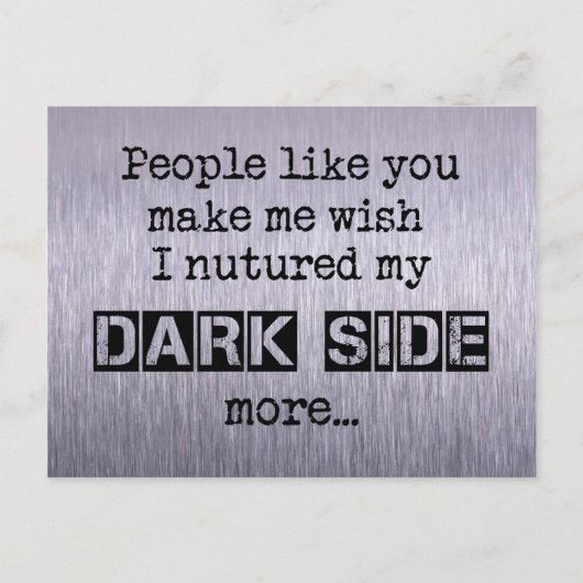 Nutte My Dark Side Rude Postcard Postkarte (Vorderseite)