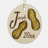 Nutty Ballpark Erdnüsse in Muscheln Nüsse Personal Keramik Ornament (Links)