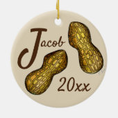 Nutty Ballpark Erdnüsse in Muscheln Nüsse Personal Keramik Ornament (Hinten)