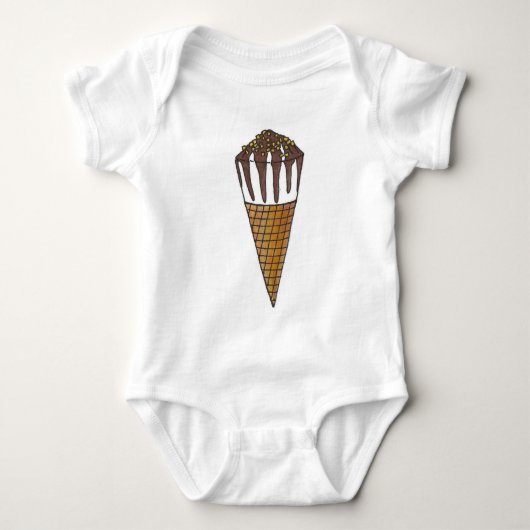 Nutty Buddy Schokolade Ice Cream Sweet Shoppe Cone Baby Strampler (Vorderseite)