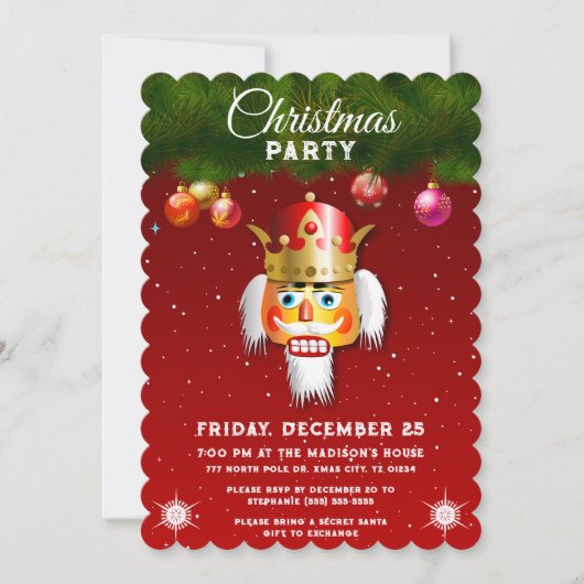 Nutty Nutcracker Weihnachtsgebäck Party Einladung (Vorderseite)