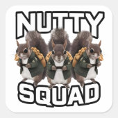 Nutty Squad, Eichhörnchen Snack Squad Quadratischer Aufkleber (Vorderseite)