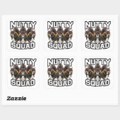 Nutty Squad, Eichhörnchen Snack Squad Quadratischer Aufkleber (Blatt)