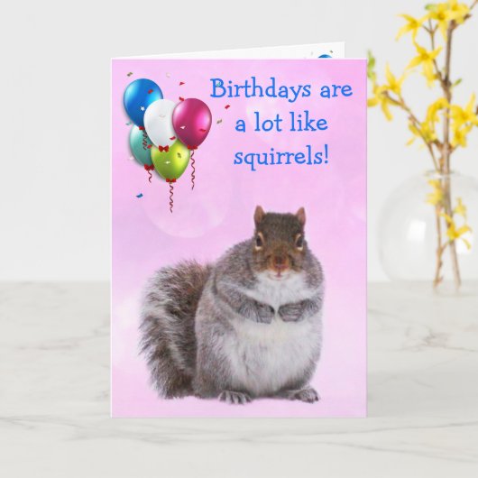 Nutty Squirrel Joke Birthday Karte (Gelbe Blume)