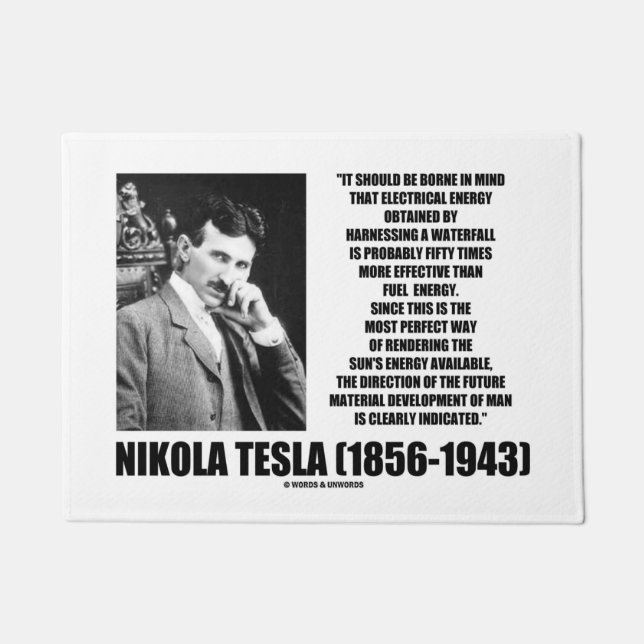 Nutzbarmachung eines Wasserfallsuns Energie Tesla Fußmatte (Vorderseite)