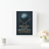 Nutze den Power deines Geistes Quadratische Wanduhr (Zuhause)