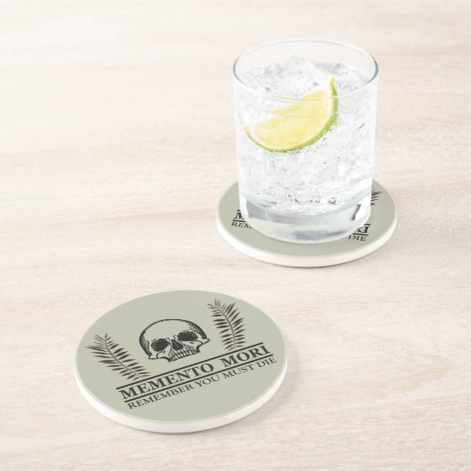 Nutze den Tag Memento Mori Totenkopf Getränkeuntersetzer (Seite)