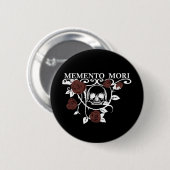 Nutze den Tag - Rote Rosen - Memento Mori Schädel Button (Vorne & Hinten)