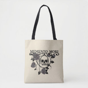 Nutze den Tag - Schwarze Rosen - Memento Mori Schä Tasche