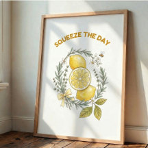 Nutze Den Tag Zitrone Küche Wand Kunst Poster