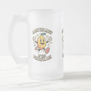 Nutze den Tag – Zitronen-Kaffeetasse Mattglas Bierglas