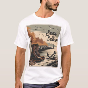 Nutze die Saison Vintage-Nautik Herbst-Design T-Shirt