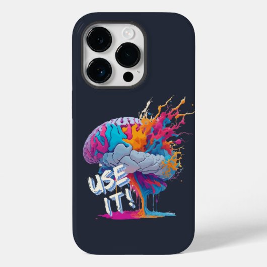 Nutze es - Farbiger Gehirn-Splash Case-Mate iPhone Hülle (Rückseite)