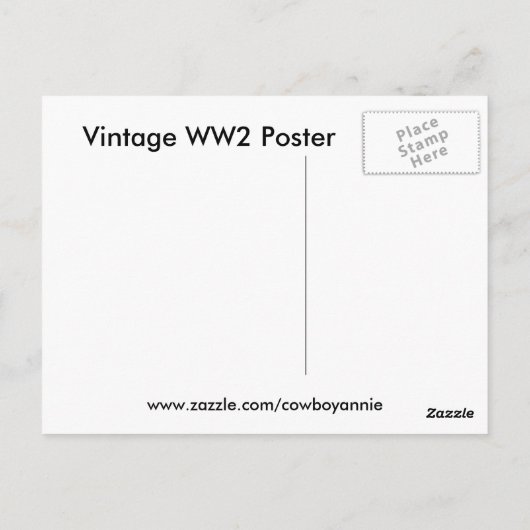 Nutzen Sie es aus dem 2. Weltkrieg Postkarte (Rückseite)