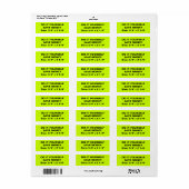 NUTZEN SIE ES SELBST ~ 30 Adressfelder 3/4" x 2 1/ (Vorne)