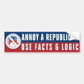 Nutzen Sie Fakten und Logik, wenn Sie republikanis Autoaufkleber (Vorne)