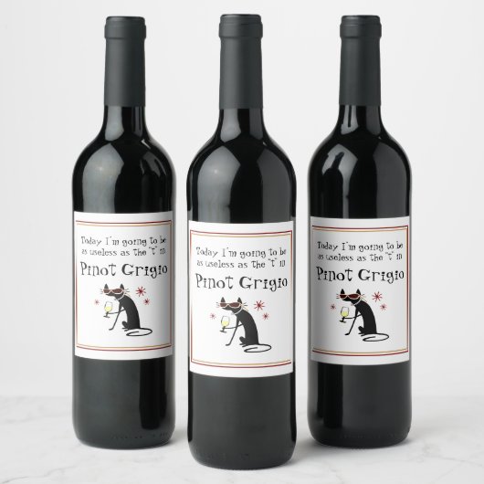 Nützlich wie das T in Pinot Grigio Funny Weinetikett (Flaschen)