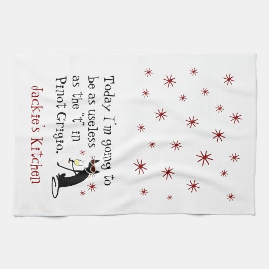 Nützlich wie das T in Pinot Grigio Geschirrtuch (Horizontal)