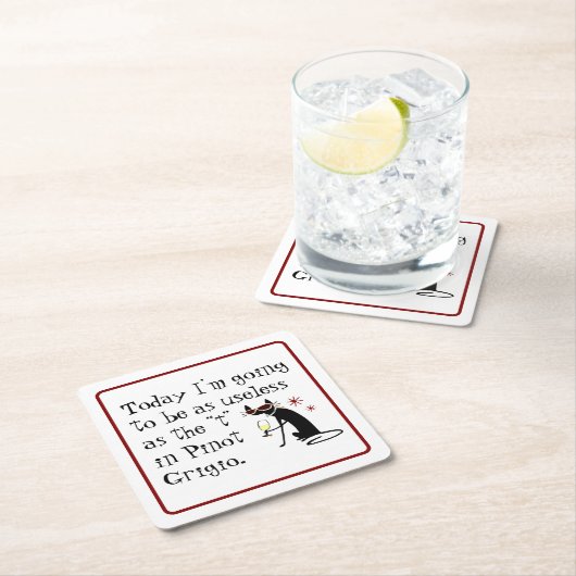 Nützlich wie das T in Pinot Grigio Rechteckiger Pappuntersetzer (Vor Ort)