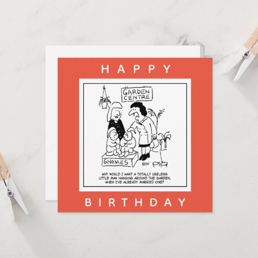 Nützliches Gnome im Garten Cartoon Karte (Vorderseite/Rückseite Beispiel)