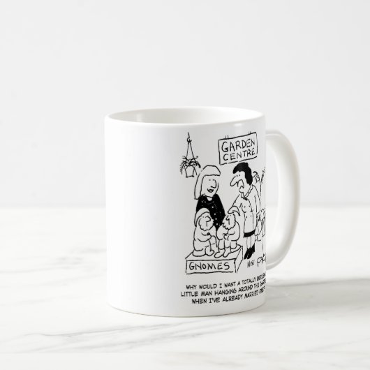 Nützliches Gnome im Garten. Funny Kaffeetasse (VorderseiteRechts)