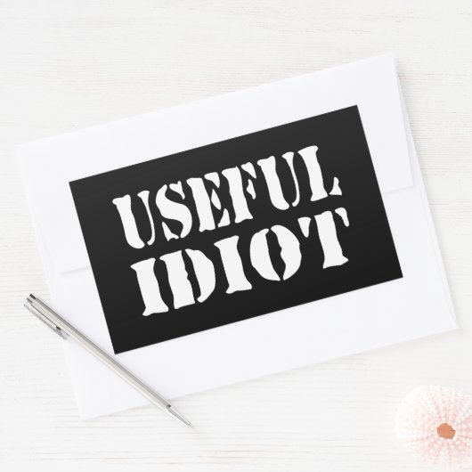 NÜTZLICHES IDIOT RECHTECKIGER AUFKLEBER (Umschlag)