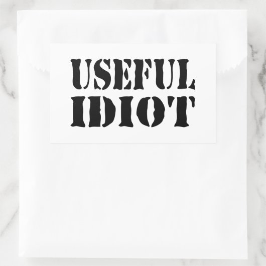 NÜTZLICHES IDIOT RECHTECKIGER AUFKLEBER (Tasche)