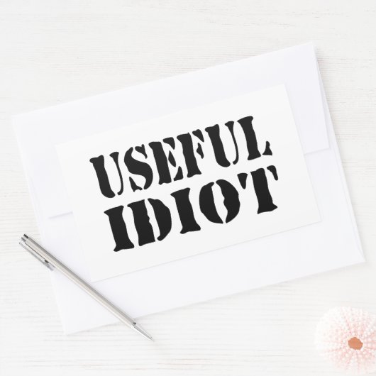 NÜTZLICHES IDIOT RECHTECKIGER AUFKLEBER (Umschlag)