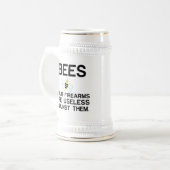NUTZLOS VON BIENEN BIERGLAS (Vorderseite Links)