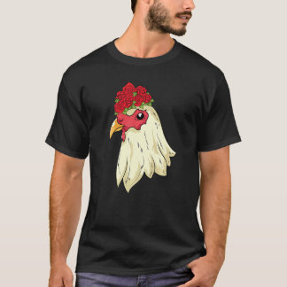 Nutztier Bauer Tier Blumenblüte Rosen Huhn T-Shirt