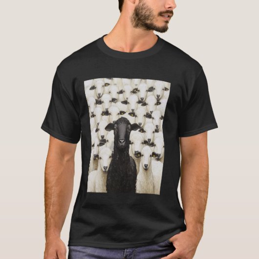 Nutztier Schaf Schwarz T-Shirt (Vorderseite)