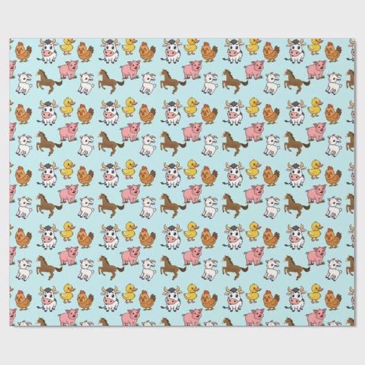 Nutztiere Geschenkpapier (Flach)