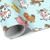 Nutztiere Geschenkpapier (Rolleneckpunkt)